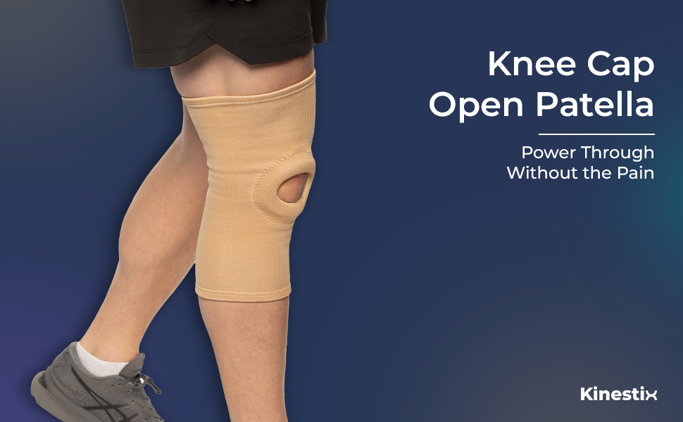 Kinestix Knee Cap with Open Patella - Adjustable Compression Brace for Knee Stability & Joint Support