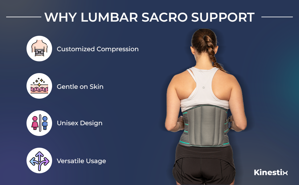 Kinestix Lumbar Sacro Support Belt – Adjustable & Breathable