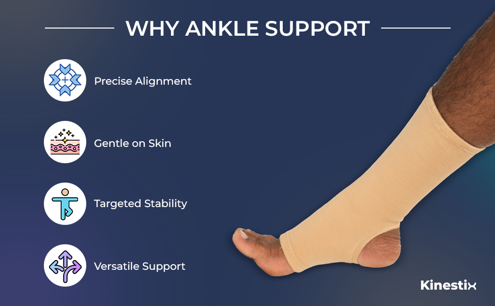 Kinestix Ankle Support Brace - Pair - Stability & Pain Relief for Active Life