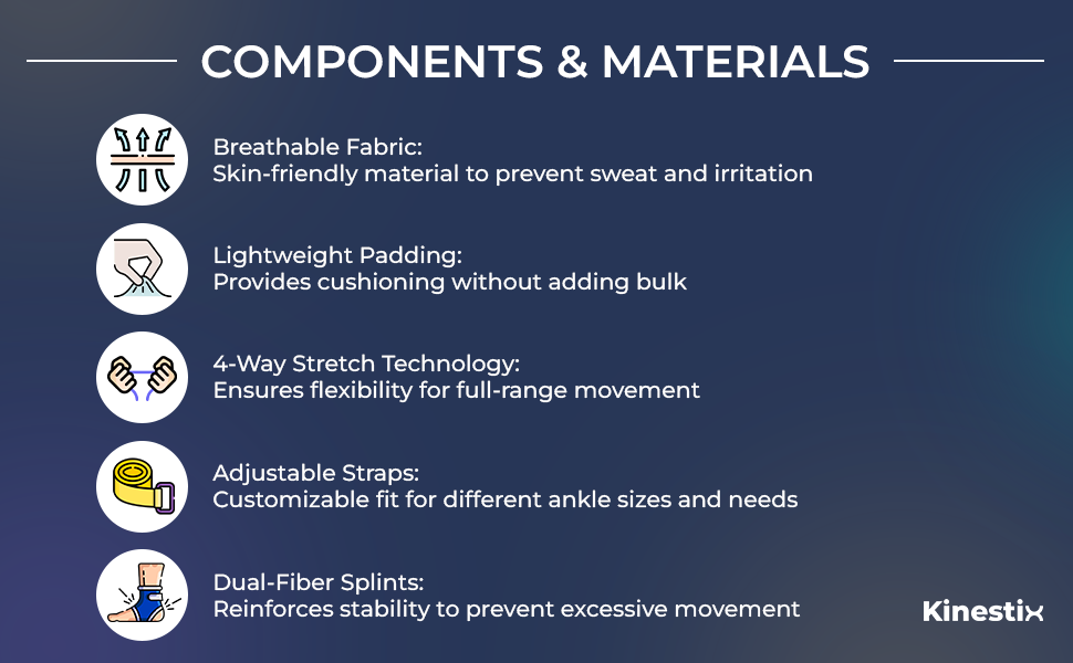 Kinestix Ankle Support Brace - Pair - Stability & Pain Relief for Active Life