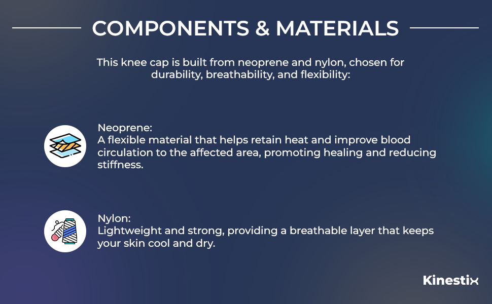 Kinestix Knee Cap with Open Patella - Adjustable Compression Brace for Knee Stability & Joint Support