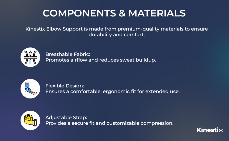 Kinestix Elbow Support - Pair - Adjustable Compression Support