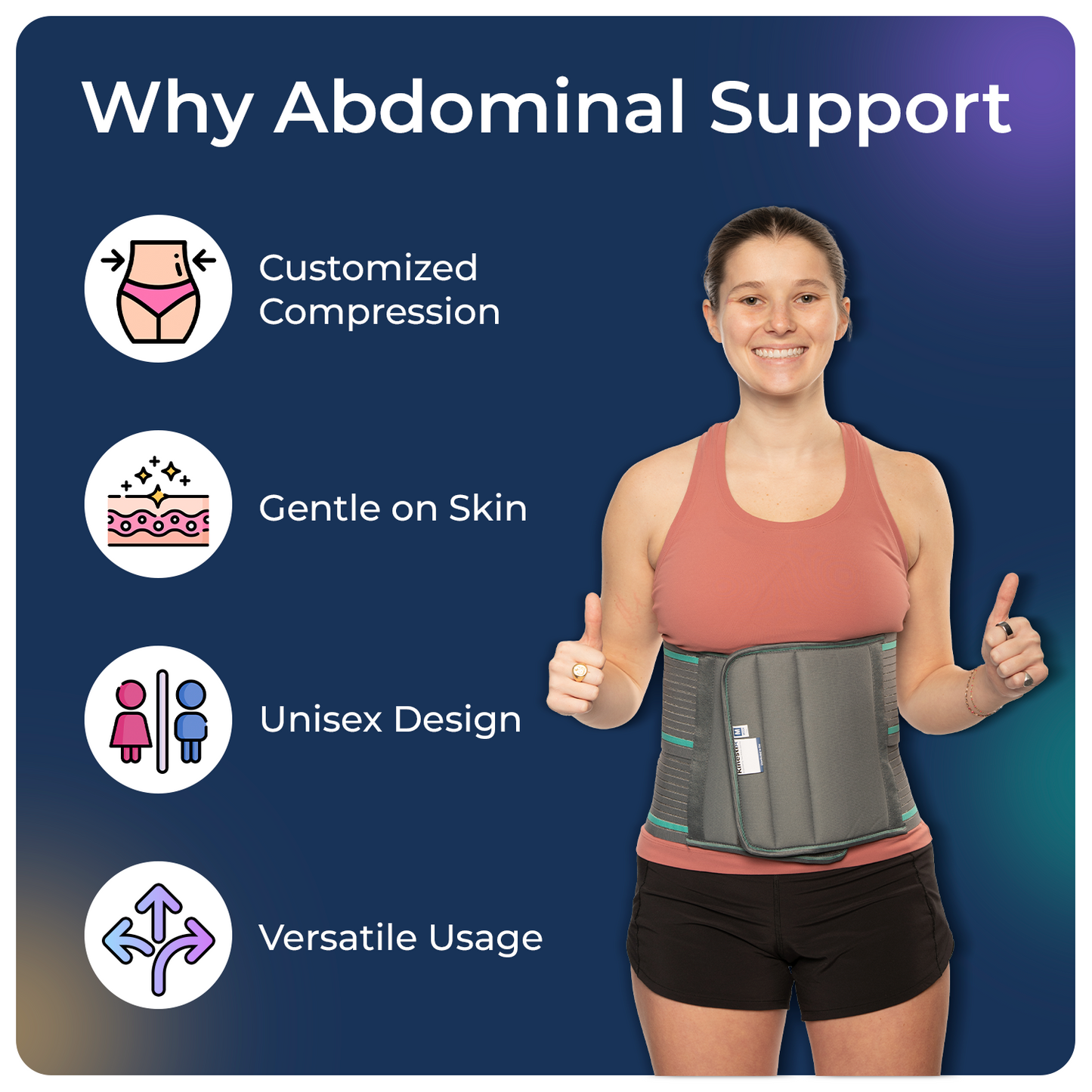 Kinestix Abdominal Binder Belt – Flexible & Comfortable