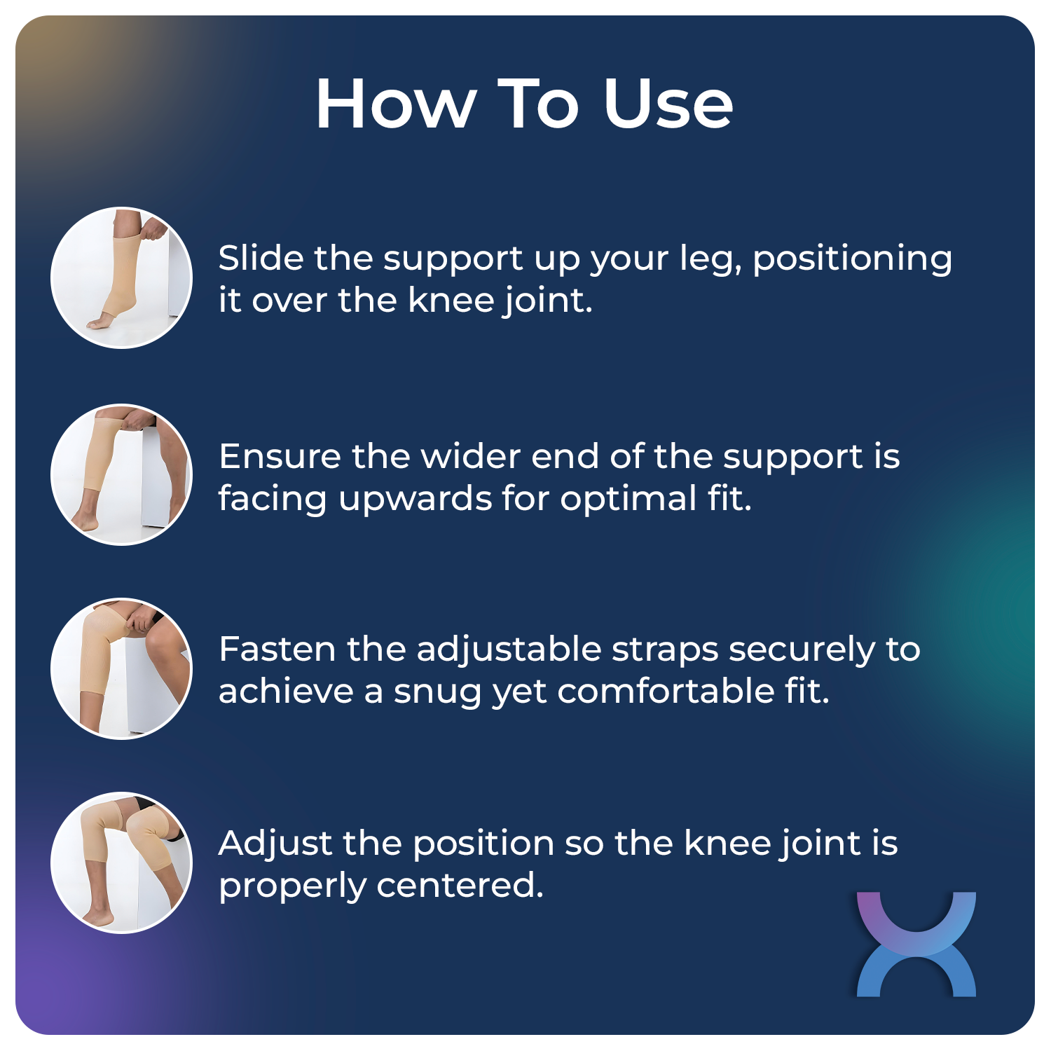 How to use knee Cap without hinge