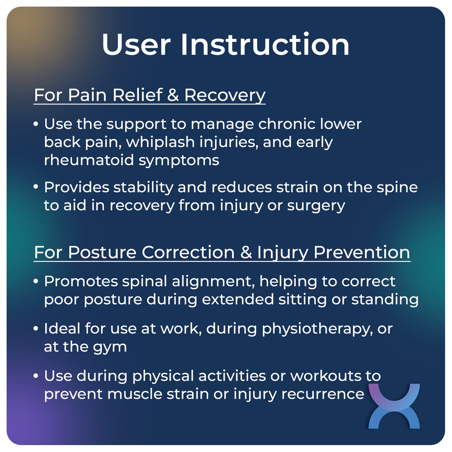 user instructions for lumbar sacral belt