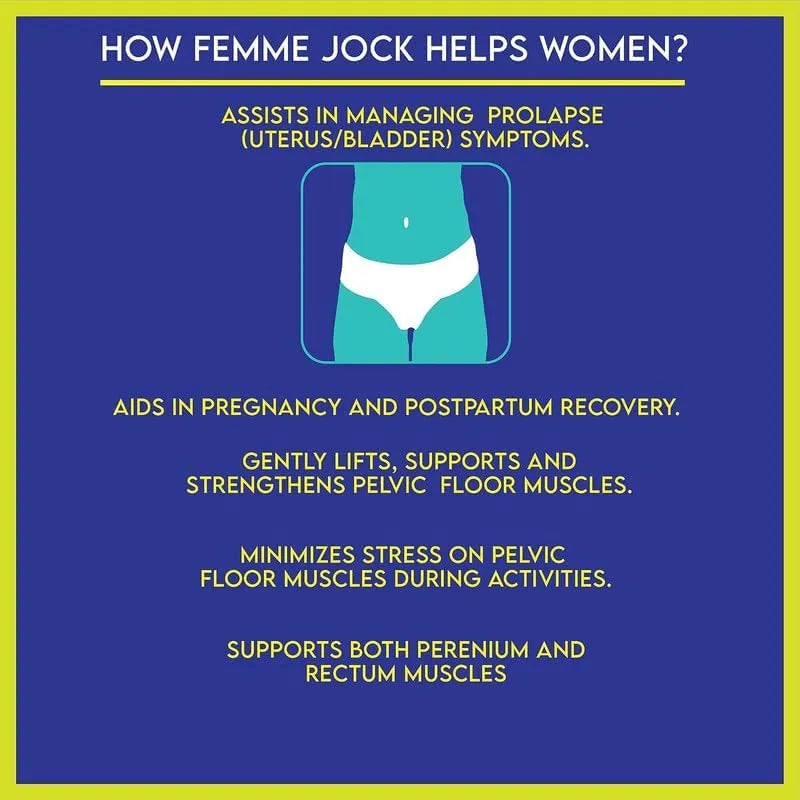 Femme Jock - Uterus Girdle for Prolapsed or Dropped Bladder - Vulvar Varicosities - Postpartum Recovery - Symphysis Pubis - Dysfunction Pain - High Waist - Combo Pack of 2