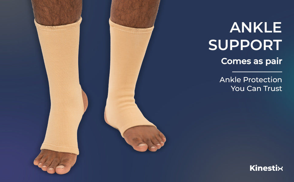 Kinestix Ankle Support Brace - Pair - Stability & Pain Relief for Active Life