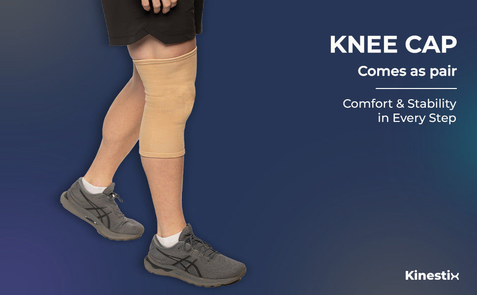 Kinestix Knee Cap Support Brace - Pair - Compression & Pain Relief