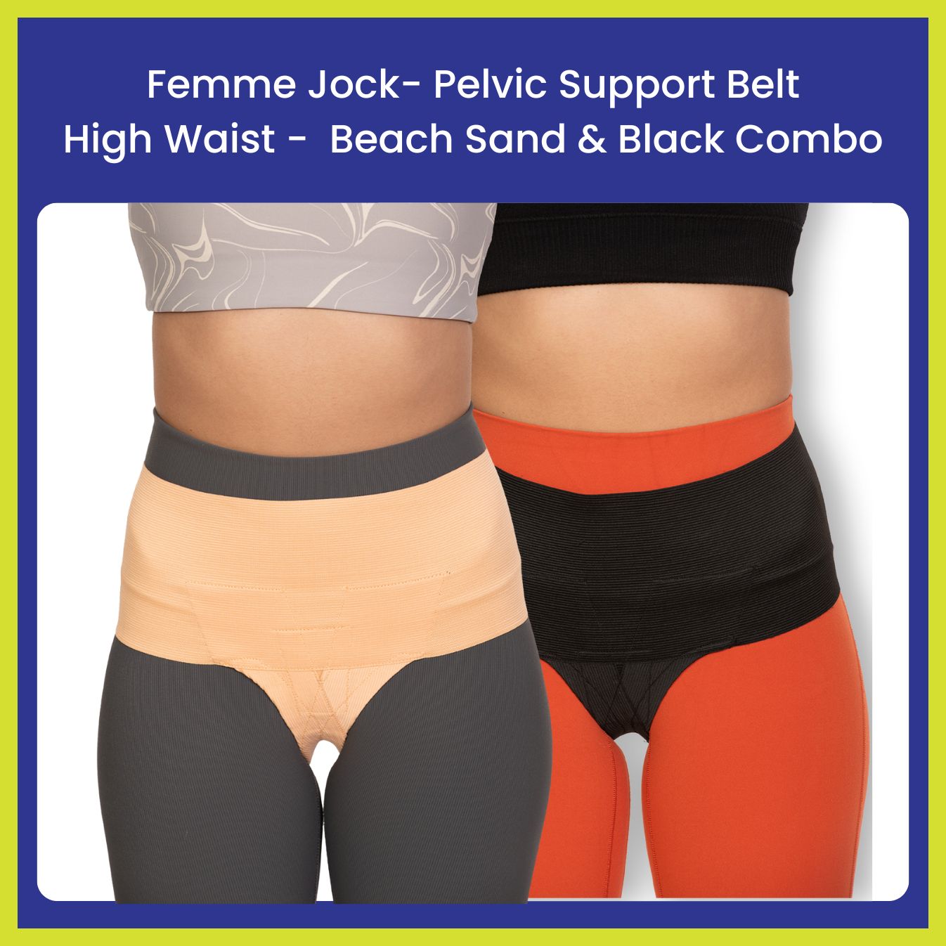 Femme Jock - Uterus Girdle for Prolapsed or Dropped Bladder - Vulvar Varicosities - Postpartum Recovery - Symphysis Pubis - Dysfunction Pain - High Waist - Combo Pack of 2