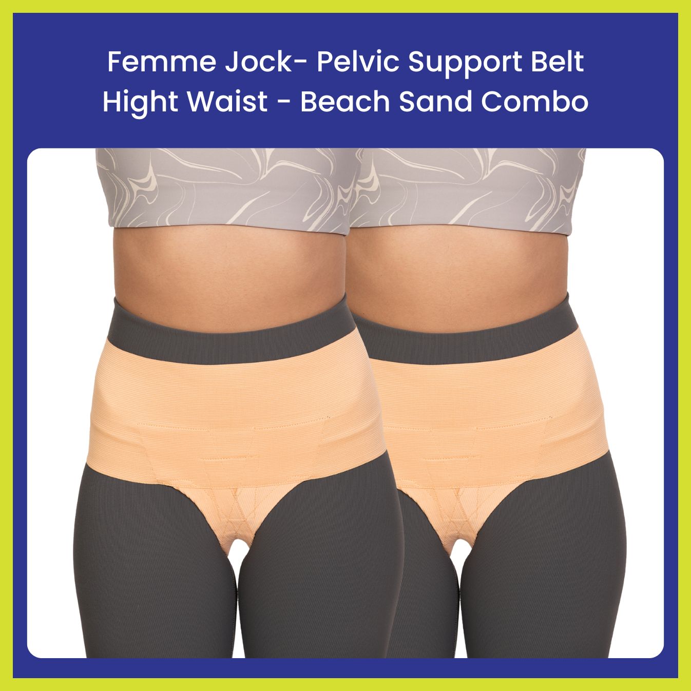 Femme Jock - Uterus Girdle for Prolapsed or Dropped Bladder - Vulvar Varicosities - Postpartum Recovery - Symphysis Pubis - Dysfunction Pain - High Waist - Combo Pack of 2