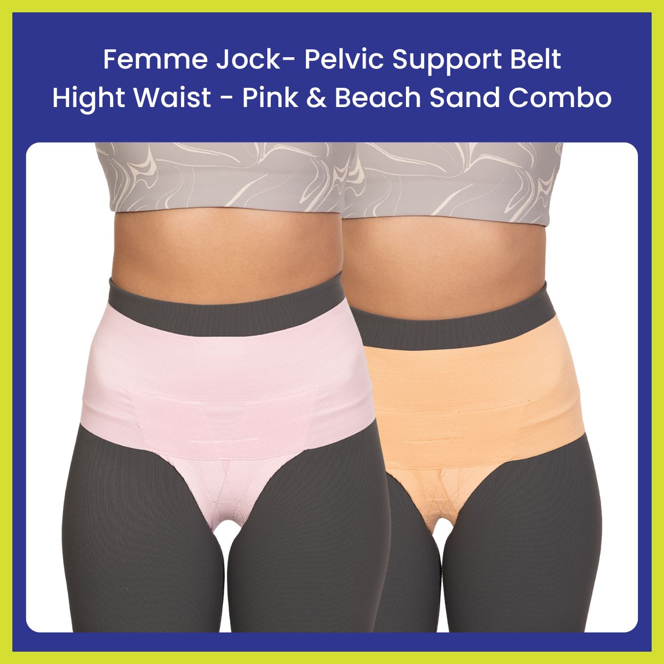 Femme Jock - Uterus Girdle for Prolapsed or Dropped Bladder - Vulvar Varicosities - Postpartum Recovery - Symphysis Pubis - Dysfunction Pain - High Waist - Combo Pack of 2
