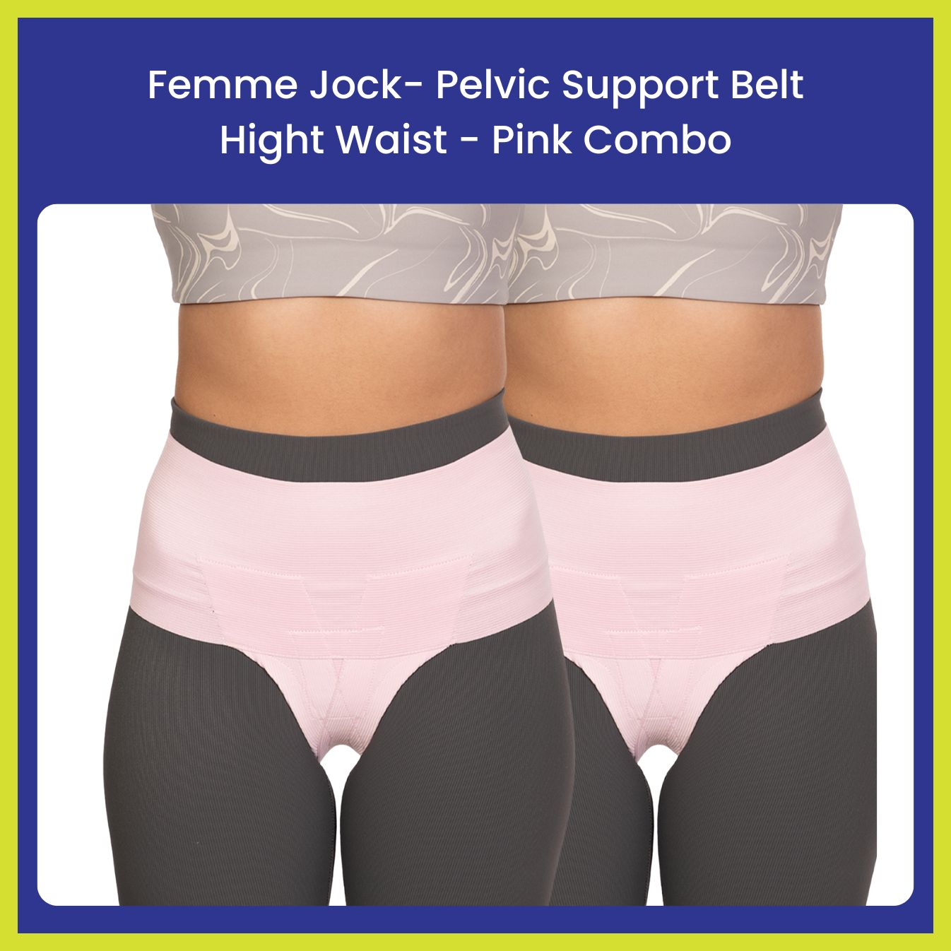 Femme Jock - Uterus Girdle for Prolapsed or Dropped Bladder - Vulvar Varicosities - Postpartum Recovery - Symphysis Pubis - Dysfunction Pain - High Waist - Combo Pack of 2