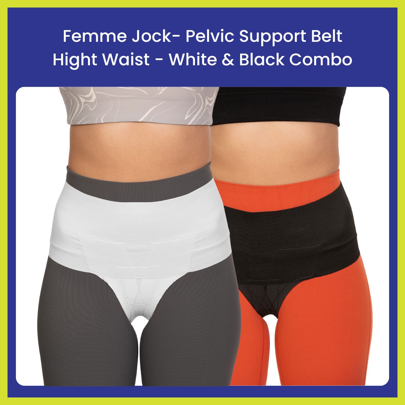Femme Jock - Uterus Girdle for Prolapsed or Dropped Bladder - Vulvar Varicosities - Postpartum Recovery - Symphysis Pubis - Dysfunction Pain - High Waist - Combo Pack of 2