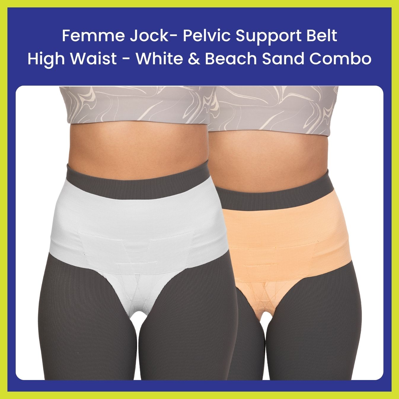 Femme Jock - Uterus Girdle for Prolapsed or Dropped Bladder - Vulvar Varicosities - Postpartum Recovery - Symphysis Pubis - Dysfunction Pain - High Waist - Combo Pack of 2
