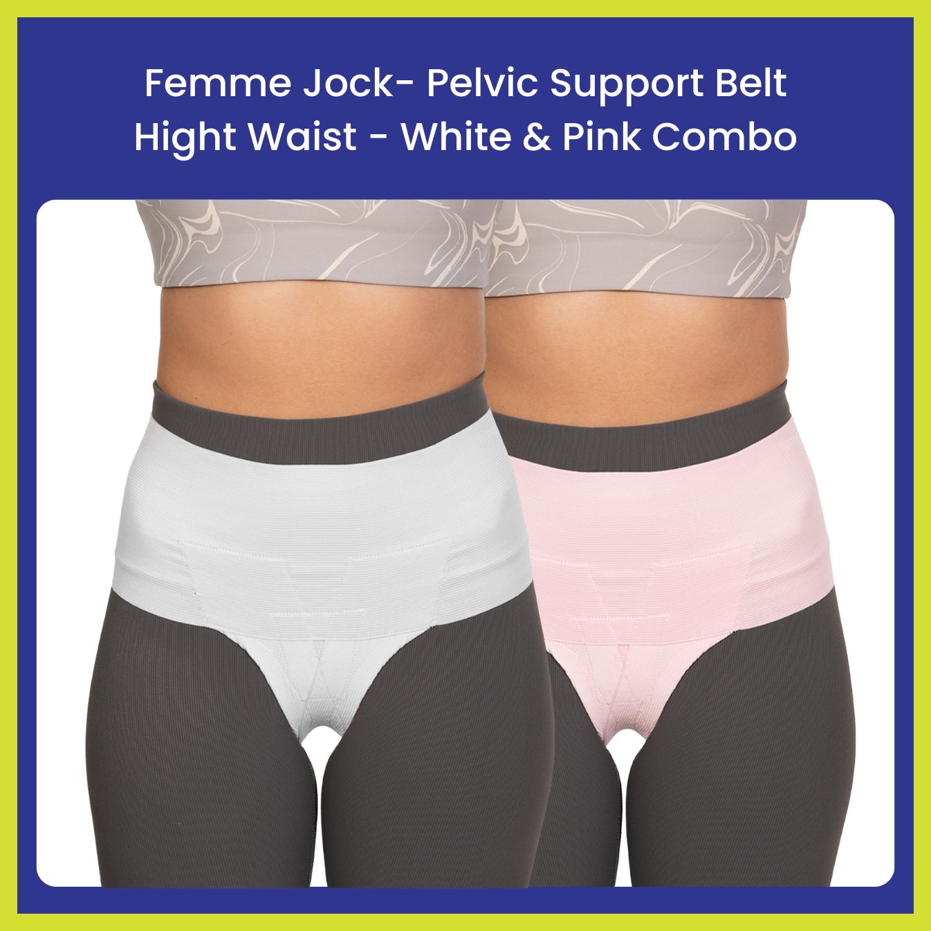 Femme Jock - Uterus Girdle for Prolapsed or Dropped Bladder - Vulvar Varicosities - Postpartum Recovery - Symphysis Pubis - Dysfunction Pain - High Waist - Combo Pack of 2