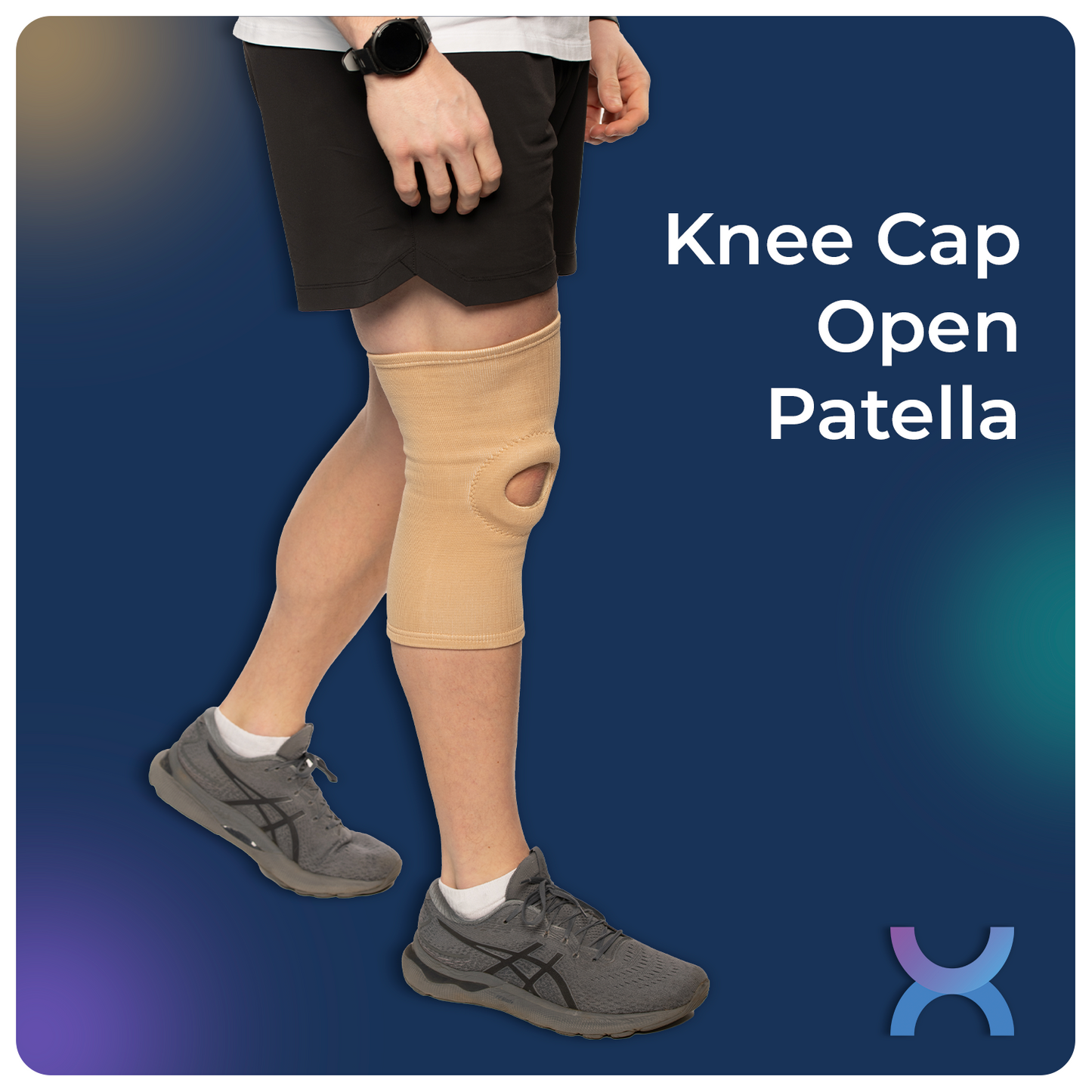 Man waling with Knee cap open patella