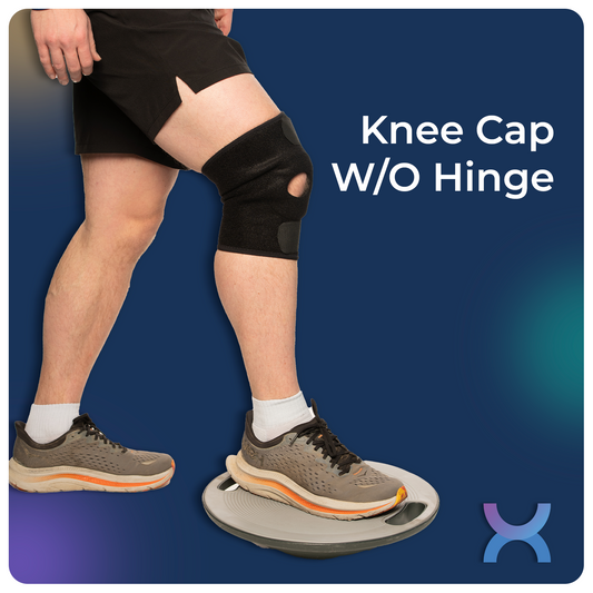 Men wearing a knee cap without hinge