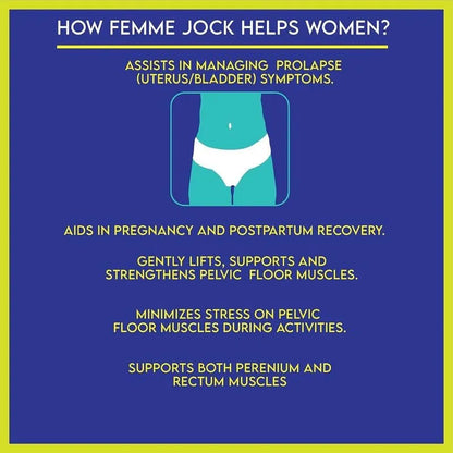 Femme Jock - Uterus Girdle for Prolapsed or Dropped Bladder - Vulvar Varicosities - Postpartum Recovery - Symphysis Pubis - Dysfunction Pain - High Waist - Combo Pack of 2 - Jet Black & Jet Black - Small