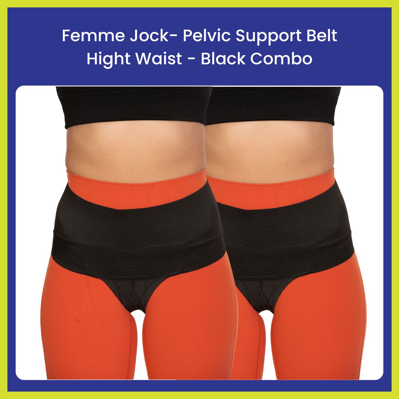Femme Jock - Uterus Girdle for Prolapsed or Dropped Bladder - Vulvar Varicosities - Postpartum Recovery - Symphysis Pubis - Dysfunction Pain - High Waist - Combo Pack of 2 - Jet Black & Jet Black - Small