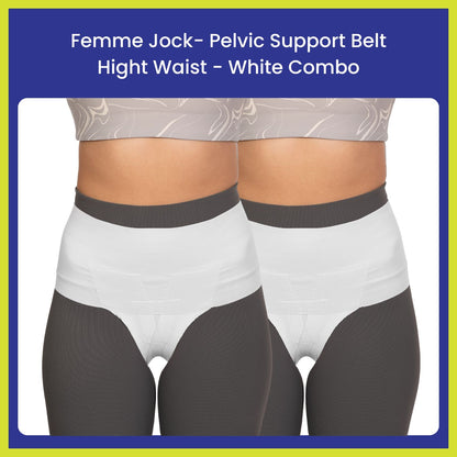 Femme Jock - Uterus Girdle for Prolapsed or Dropped Bladder - Vulvar Varicosities - Postpartum Recovery - Symphysis Pubis - Dysfunction Pain - High Waist - Combo Pack of 2