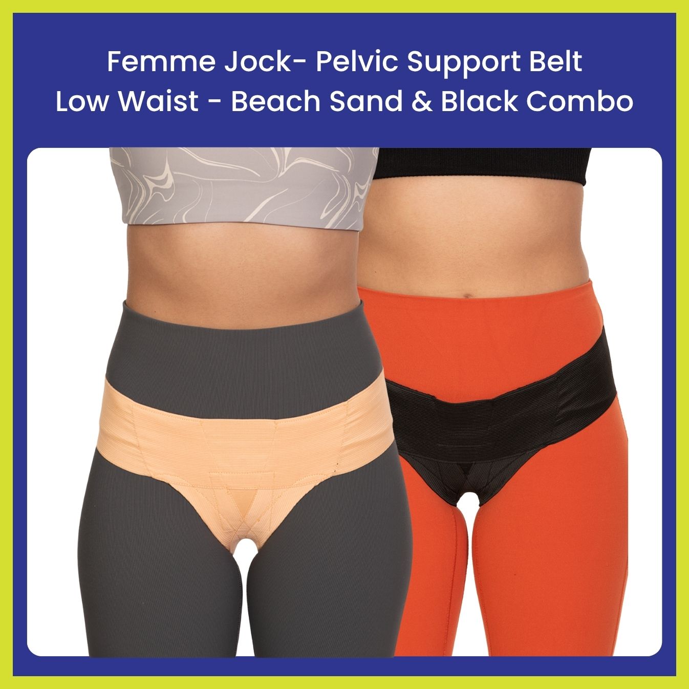 Femme Jock Women’s Pelvic Support Belt ― Uterus Girdle for Prolapsed Bladder | Vulvar Varicosities | Postpartum Recovery | Symphysis Pubis | Dysfunction Pain Relief - Low Waist - Combo Pack of 2