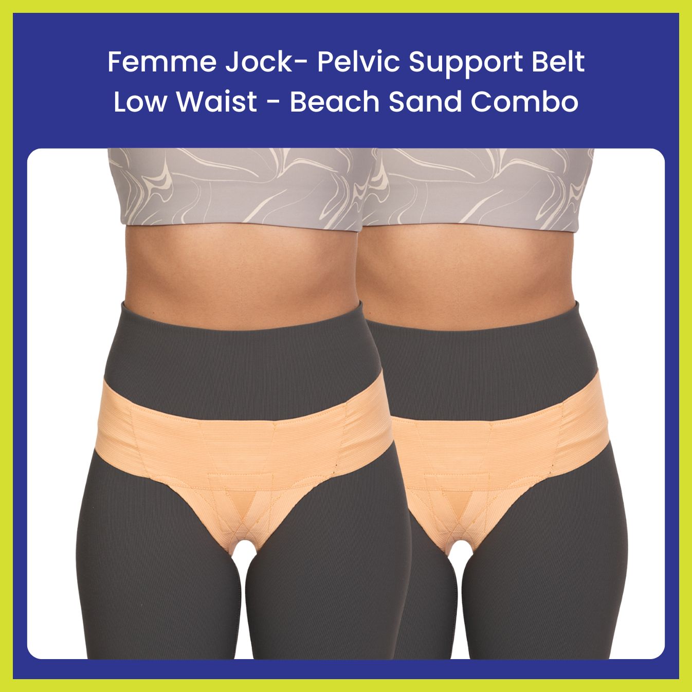 Femme Jock Women’s Pelvic Support Belt ― Uterus Girdle for Prolapsed Bladder | Vulvar Varicosities | Postpartum Recovery | Symphysis Pubis | Dysfunction Pain Relief - Low Waist - Combo Pack of 2