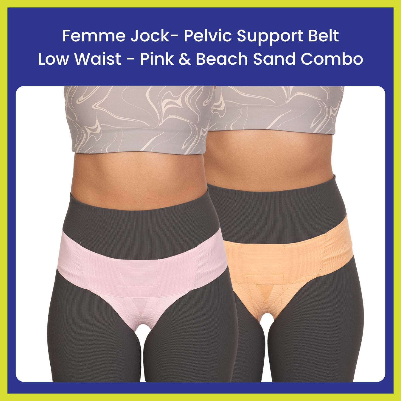 Femme Jock Women’s Pelvic Support Belt ― Uterus Girdle for Prolapsed Bladder | Vulvar Varicosities | Postpartum Recovery | Symphysis Pubis | Dysfunction Pain Relief - Low Waist - Combo Pack of 2