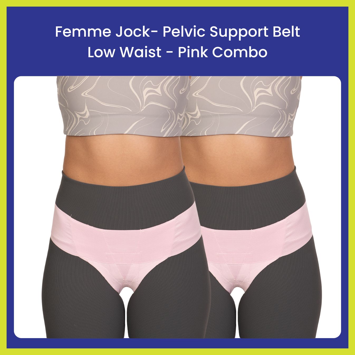 Femme Jock Women’s Pelvic Support Belt ― Uterus Girdle for Prolapsed Bladder | Vulvar Varicosities | Postpartum Recovery | Symphysis Pubis | Dysfunction Pain Relief - Low Waist - Combo Pack of 2