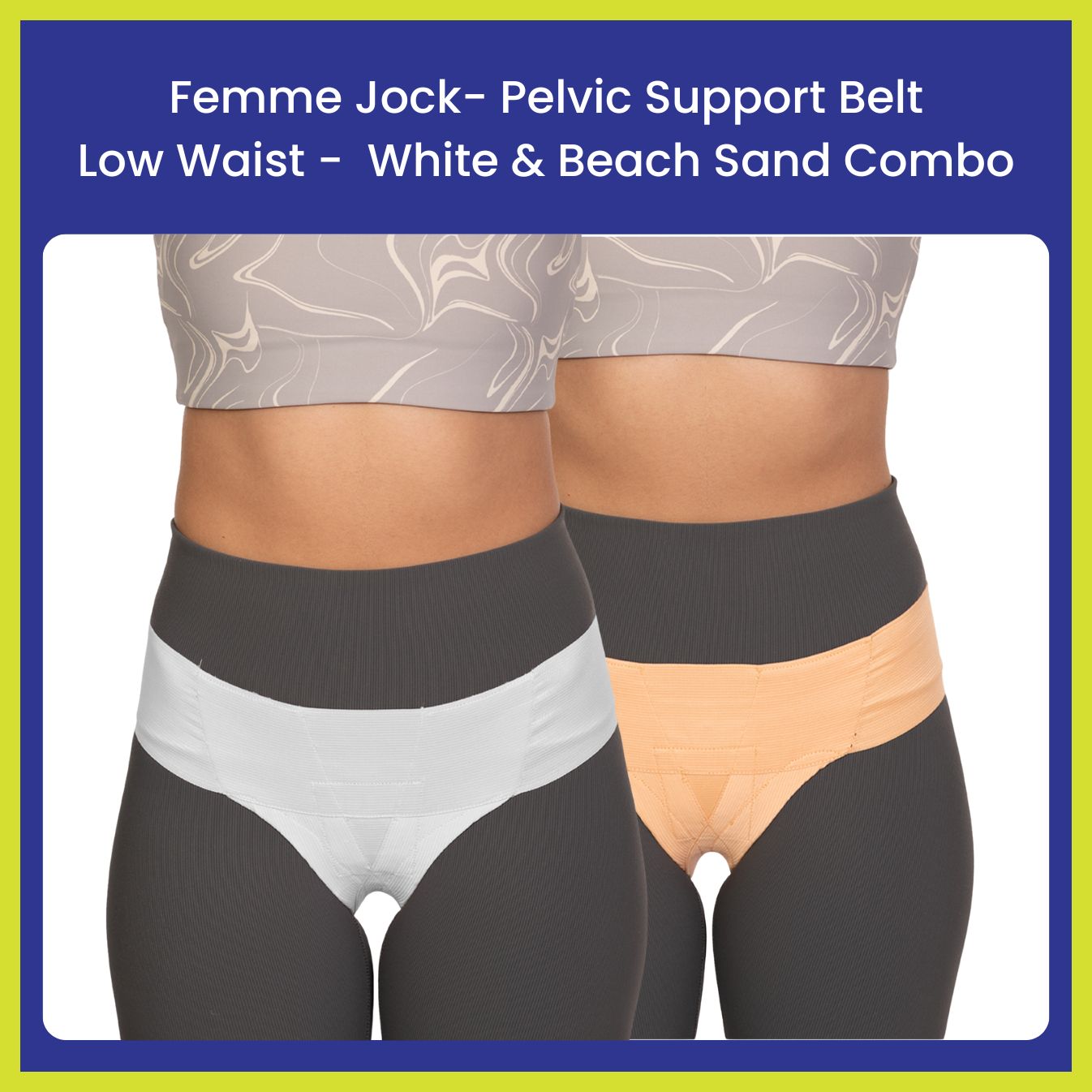 Femme Jock Women’s Pelvic Support Belt ― Uterus Girdle for Prolapsed Bladder | Vulvar Varicosities | Postpartum Recovery | Symphysis Pubis | Dysfunction Pain Relief - Low Waist - Combo Pack of 2
