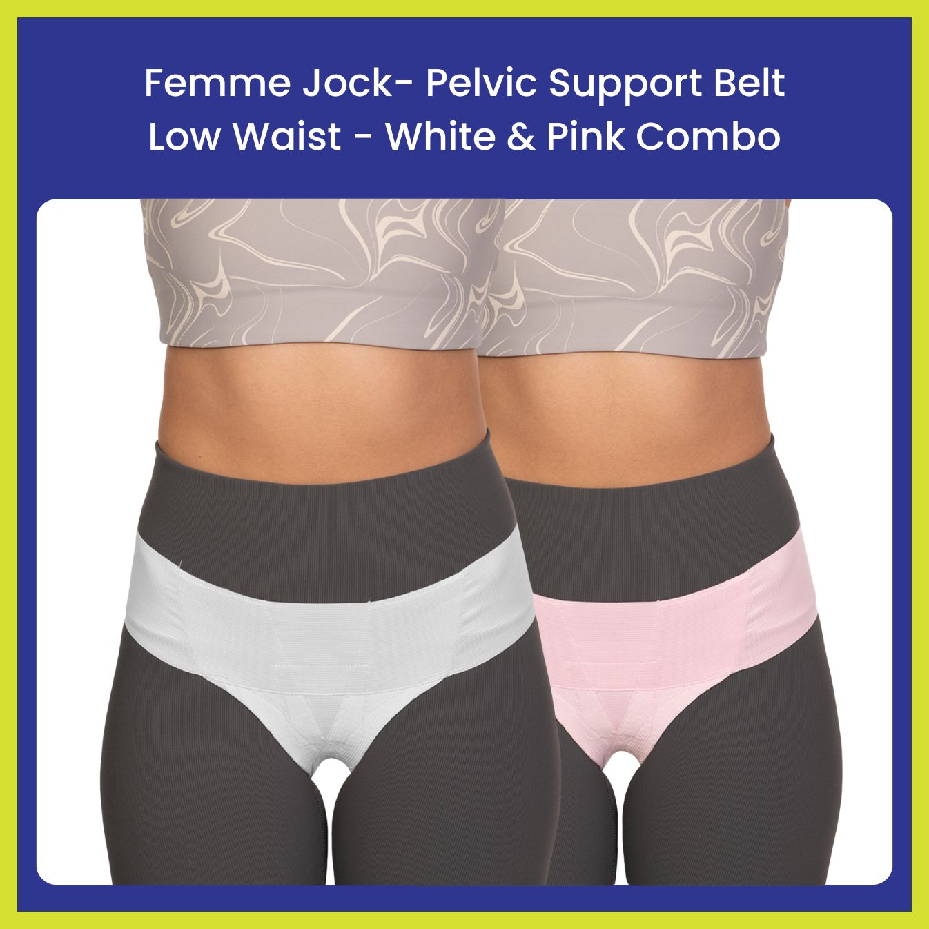 Femme Jock Women’s Pelvic Support Belt ― Uterus Girdle for Prolapsed Bladder | Vulvar Varicosities | Postpartum Recovery | Symphysis Pubis | Dysfunction Pain Relief - Low Waist - Combo Pack of 2