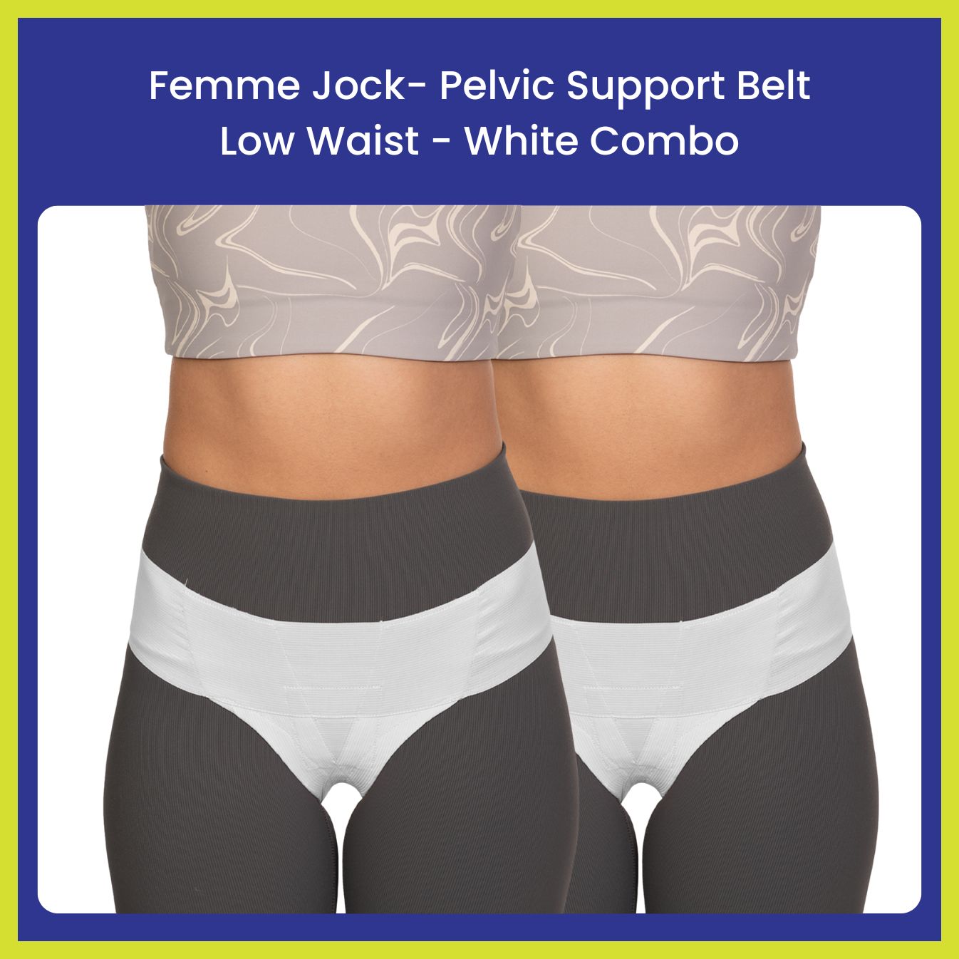 Femme Jock Women’s Pelvic Support Belt ― Uterus Girdle for Prolapsed Bladder | Vulvar Varicosities | Postpartum Recovery | Symphysis Pubis | Dysfunction Pain Relief - Low Waist - Combo Pack of 2