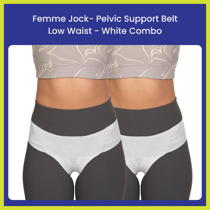 Femme Jock Women’s Pelvic Support Belt ― Uterus Girdle for Prolapsed Bladder | Vulvar Varicosities | Postpartum Recovery | Symphysis Pubis | Dysfunction Pain Relief - Low Waist - Combo Pack of 2