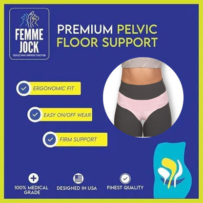Femme Jock Women’s Pelvic Support Belt ― Uterus Girdle for Prolapsed Bladder | Vulvar Varicosities | Postpartum Recovery | Symphysis Pubis | Dysfunction Pain Relief - Low Waist & High Waist