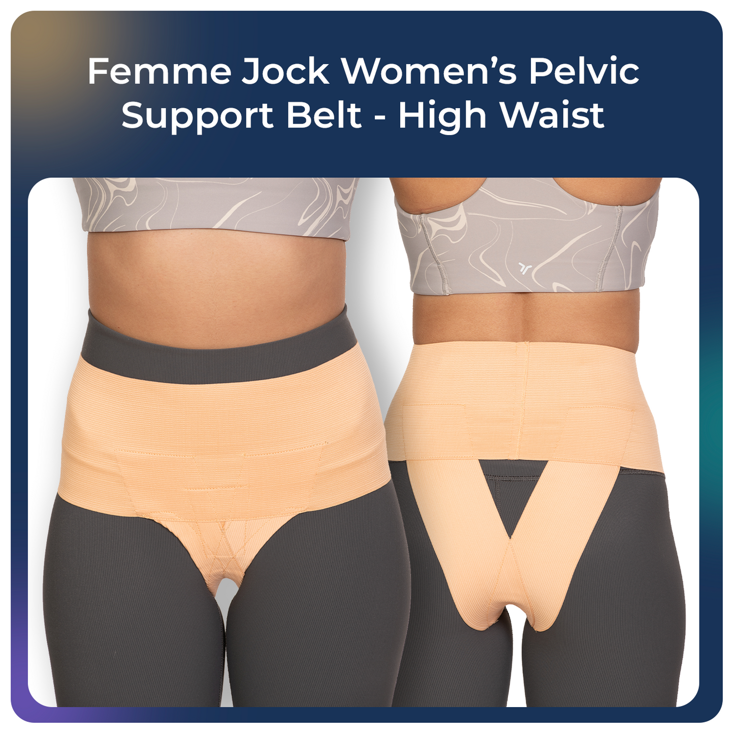 Femmejock Women’s Pelvic Support Belt – High Waist - Adjustable & Breathable Comfort