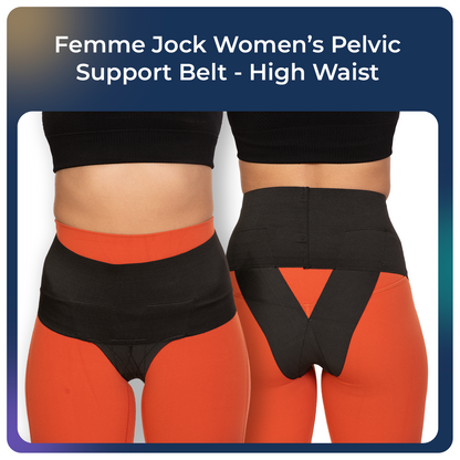 Femmejock Women’s Pelvic Support Belt – High Waist - Adjustable & Breathable Comfort