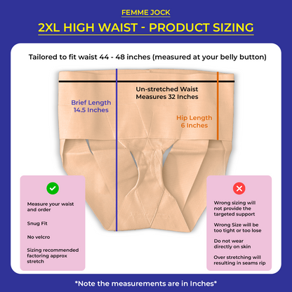 Femme Jock Women’s Pelvic Support Belt ― Uterus Girdle for Prolapsed Bladder | Vulvar Varicosities | Postpartum Recovery | Symphysis Pubis | Dysfunction Pain Relief - Low Waist & High Waist