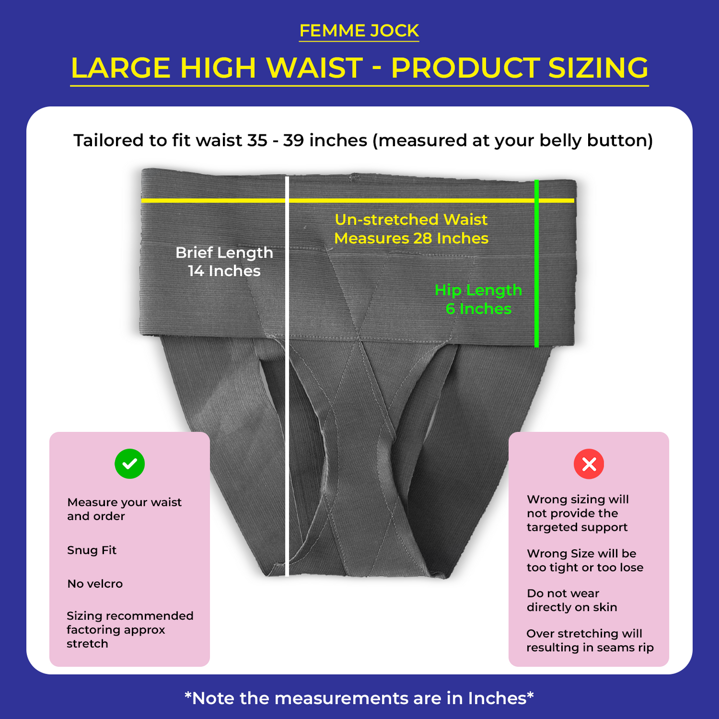 Femme Jock Women’s Pelvic Support Belt ― Uterus Girdle for Prolapsed Bladder | Vulvar Varicosities | Postpartum Recovery | Symphysis Pubis | Dysfunction Pain Relief - Low Waist & High Waist