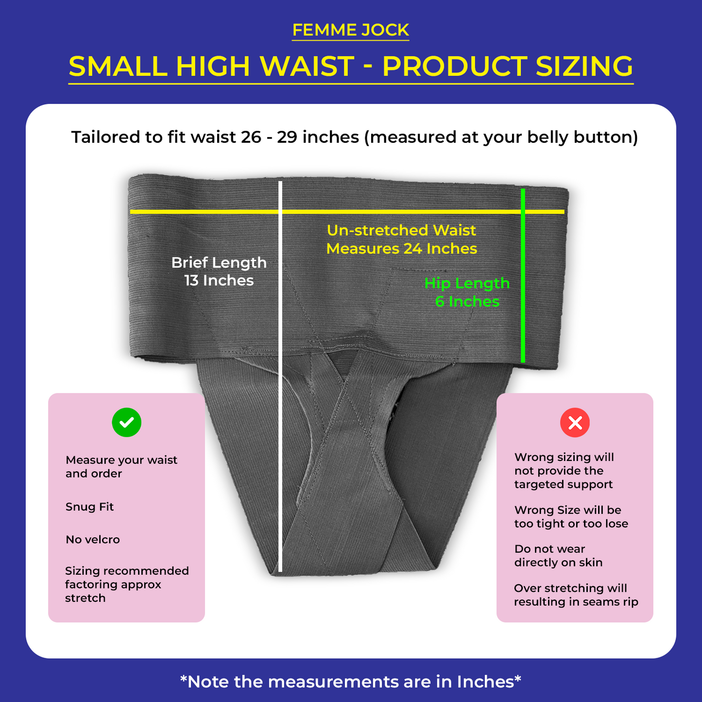 Femme Jock - Uterus Girdle for Prolapsed or Dropped Bladder - Vulvar Varicosities - Postpartum Recovery - Symphysis Pubis - Dysfunction Pain - High Waist - Combo Pack of 2 - Jet Black & Jet Black - Small
