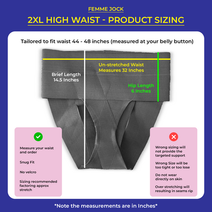 Femme Jock Women’s Pelvic Support Belt ― Uterus Girdle for Prolapsed Bladder | Vulvar Varicosities | Postpartum Recovery | Symphysis Pubis | Dysfunction Pain Relief - Low Waist & High Waist