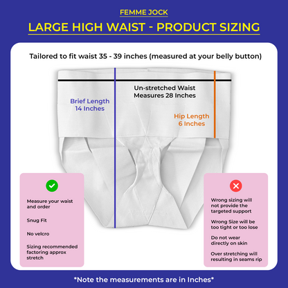 Femme Jock Women’s Pelvic Support Belt ― Uterus Girdle for Prolapsed Bladder | Vulvar Varicosities | Postpartum Recovery | Symphysis Pubis | Dysfunction Pain Relief - Low Waist & High Waist