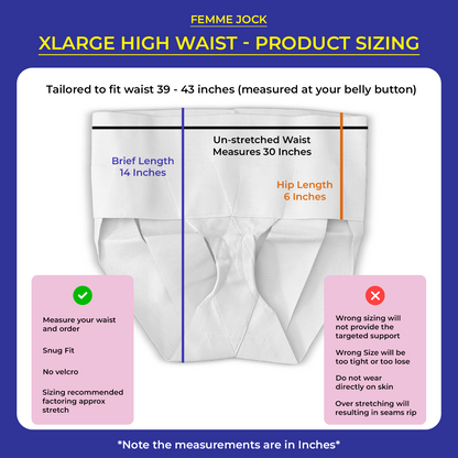 Femme Jock Women’s Pelvic Support Belt ― Uterus Girdle for Prolapsed Bladder | Vulvar Varicosities | Postpartum Recovery | Symphysis Pubis | Dysfunction Pain Relief - Low Waist & High Waist
