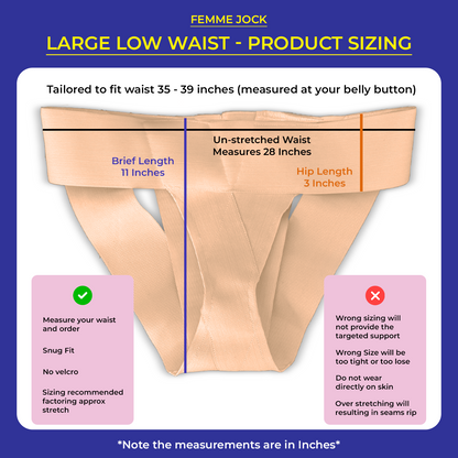 Femme Jock Women’s Pelvic Support Belt ― Uterus Girdle for Prolapsed Bladder | Vulvar Varicosities | Postpartum Recovery | Symphysis Pubis | Dysfunction Pain Relief - Low Waist & High Waist