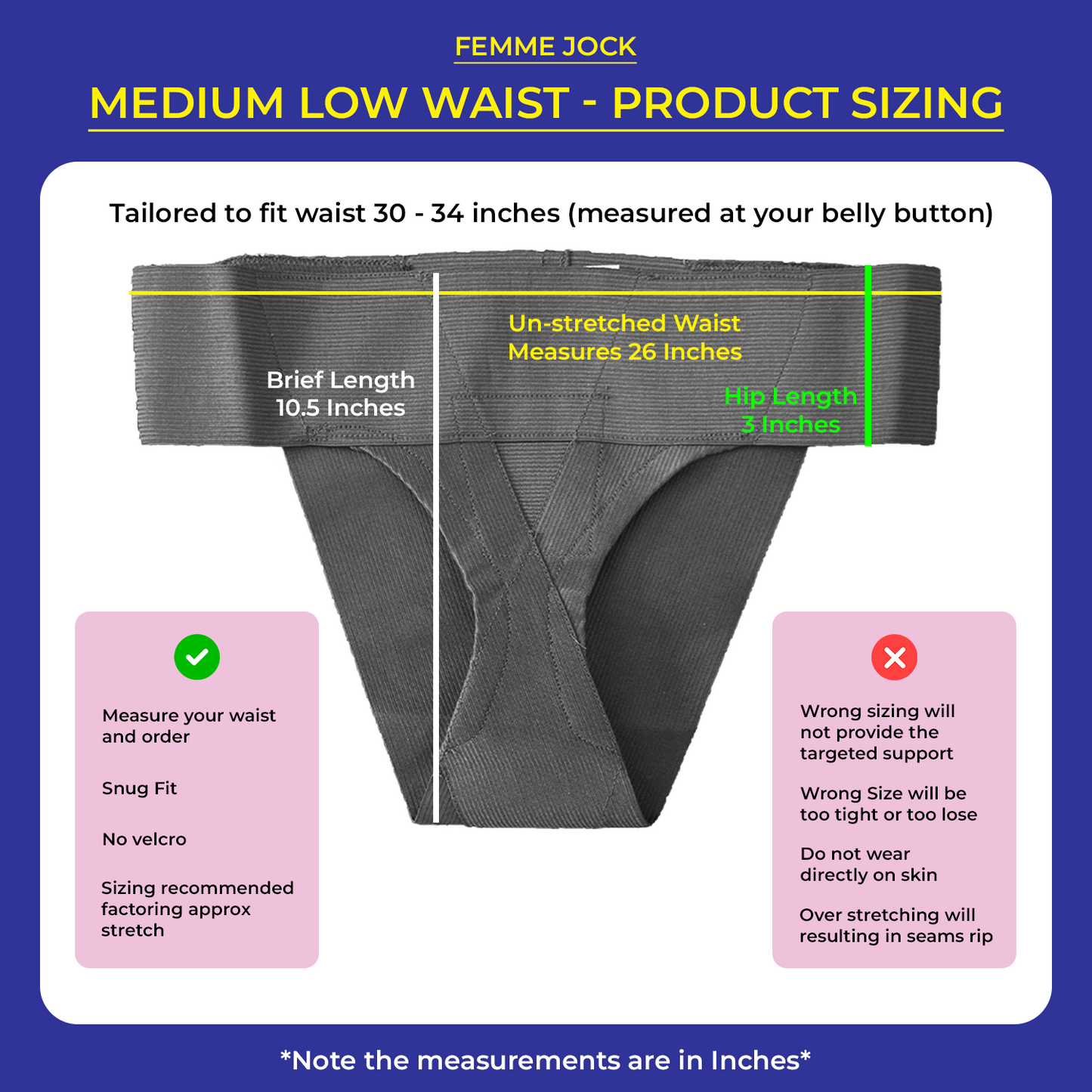 Femme Jock Women’s Pelvic Support Belt ― Uterus Girdle for Prolapsed Bladder | Vulvar Varicosities | Postpartum Recovery | Symphysis Pubis | Dysfunction Pain Relief - Low Waist & High Waist