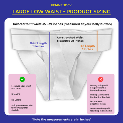 Femme Jock Women’s Pelvic Support Belt ― Uterus Girdle for Prolapsed Bladder | Vulvar Varicosities | Postpartum Recovery | Symphysis Pubis | Dysfunction Pain Relief - Low Waist & High Waist