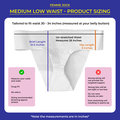 Femme Jock Women’s Pelvic Support Belt ― Uterus Girdle for Prolapsed Bladder | Vulvar Varicosities | Postpartum Recovery | Symphysis Pubis | Dysfunction Pain Relief - Low Waist & High Waist
