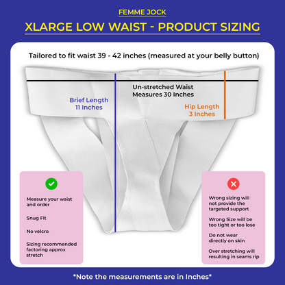 Femme Jock Women’s Pelvic Support Belt ― Uterus Girdle for Prolapsed Bladder | Vulvar Varicosities | Postpartum Recovery | Symphysis Pubis | Dysfunction Pain Relief - Low Waist & High Waist